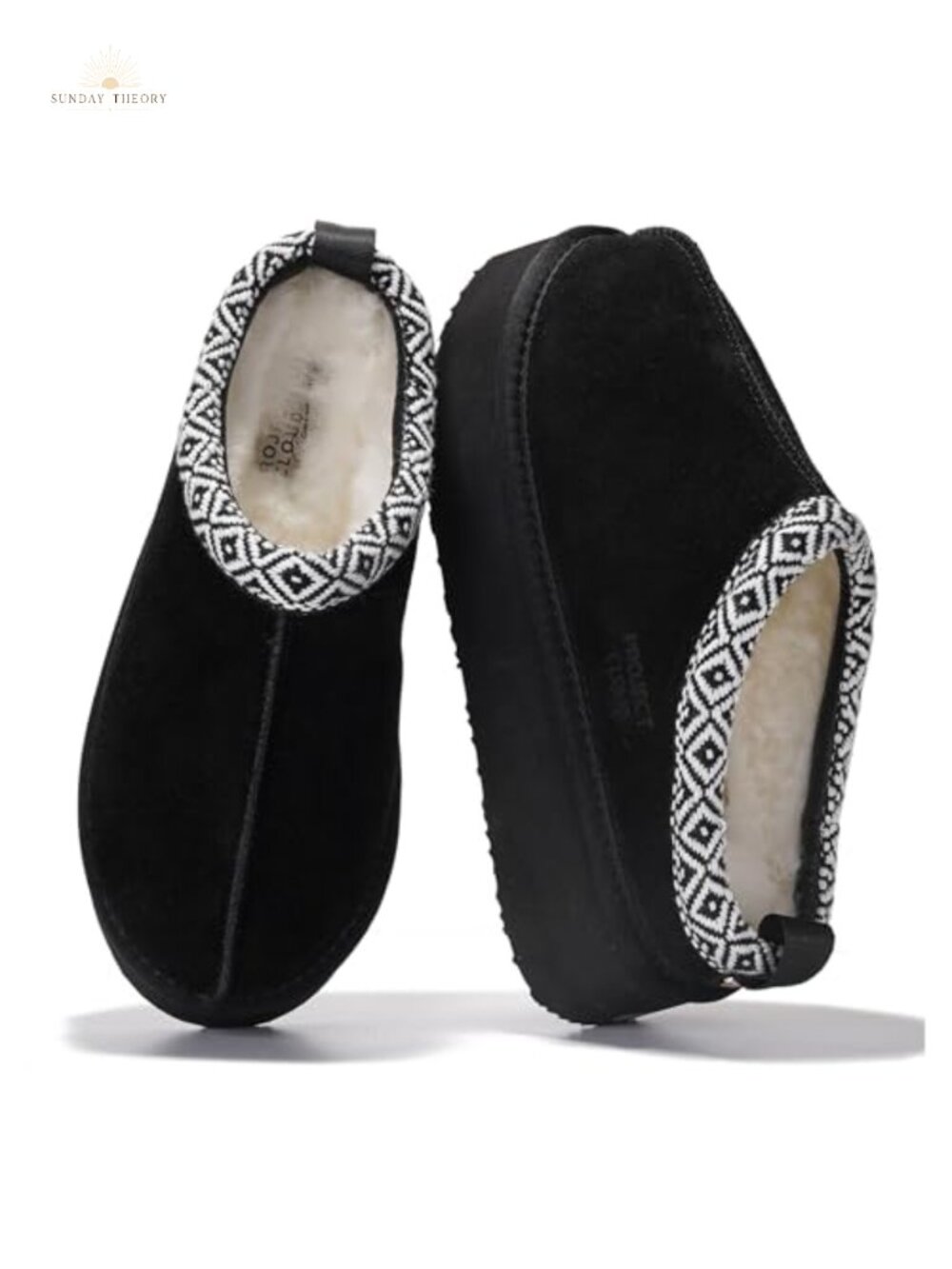 Genuine Leather Shearling Lined Memory Foam House Slippers Women Non-Slip